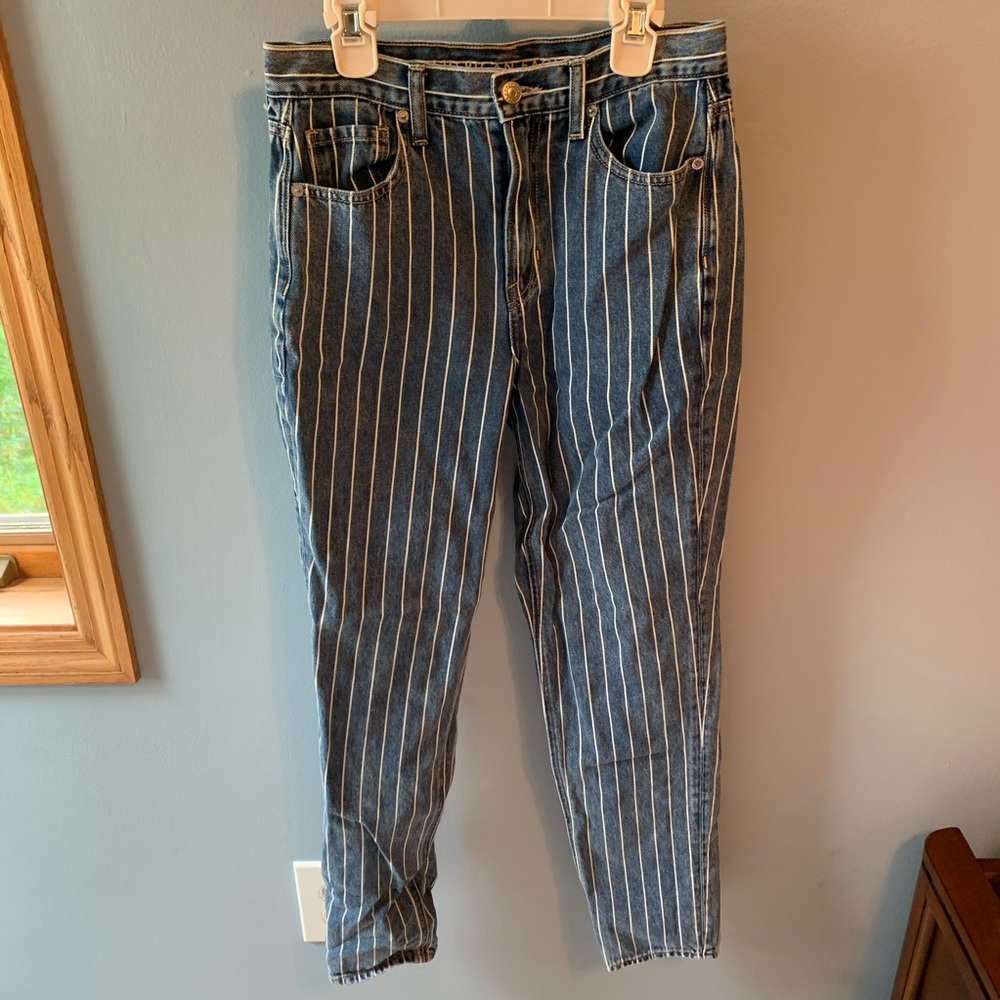 Striped American Eagle Mom Jeans